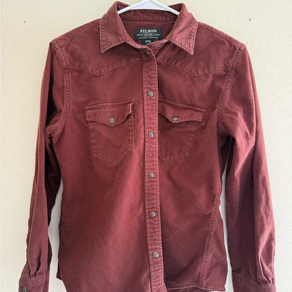 Filson Maroon Button-Up Shirt